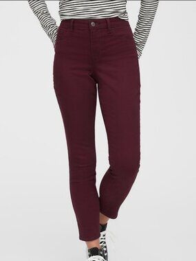 GAP Burgundy Mid Rise Favorite Jeggings